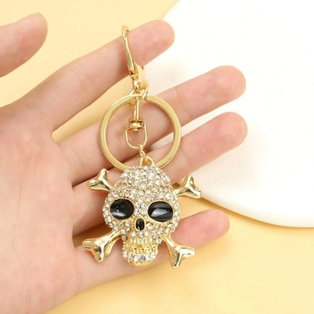 Skull and Crossbones ☠️ Crystal Keychain/ Bag Charm